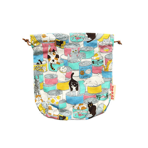 HUJI祤集Tidy收纳袋插画罐头猫咪 商品图0