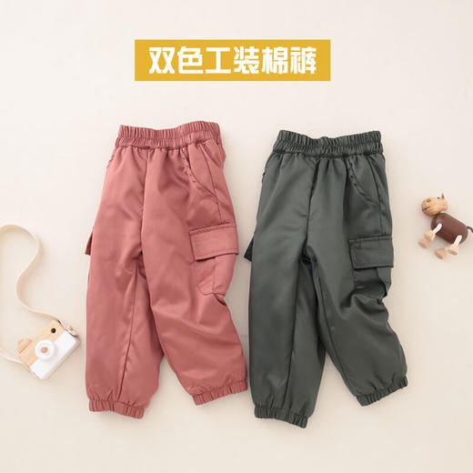 龙之涵双色工装棉裤柔软亲肤 商品图0