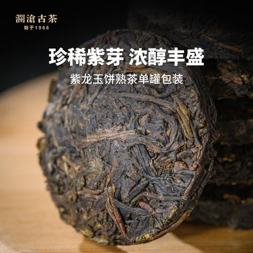 澜沧古茶紫龙玉饼普洱茶生茶云南紫芽茶叶小茶饼单筒66g/瓶 商品图2