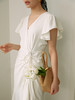 HeyDress白色连衣裙女夏气质V领茶歇裙法式复古收腰显瘦温柔长裙雪纺裙子 商品缩略图1