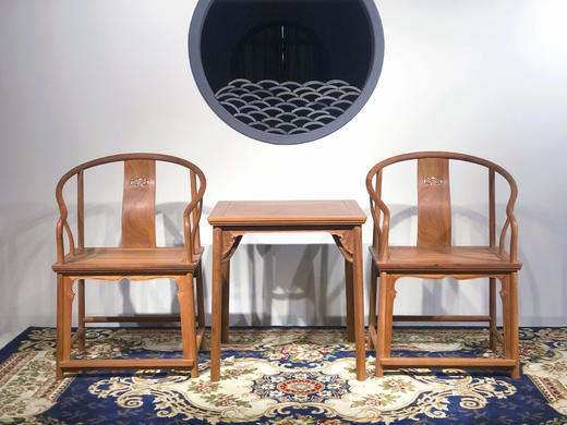 红桥红  家具严选  缅甸花梨（大果紫檀）【如意垂手圈椅三件套 】 商品图0