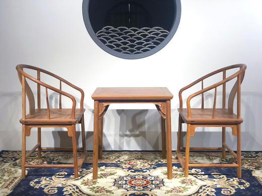 红桥红  家具严选  缅甸花梨（大果紫檀）【如意垂手圈椅三件套 】 商品图2