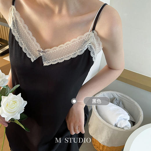 【吊带睡裙】吊带睡裙大码加肥加大女睡衣蕾丝外穿家居服女夏季冰丝薄款 商品图5