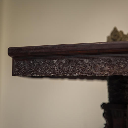 二十世纪 紫檀满工六角百灵台 商品图2