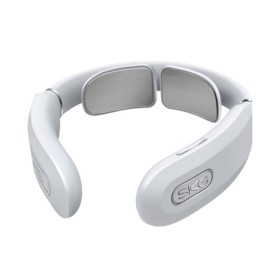 SKG 颈椎按摩器 时尚颈椎按摩仪 肩颈按摩器 颈椎经络电脉冲护颈仪 K3浅灰色