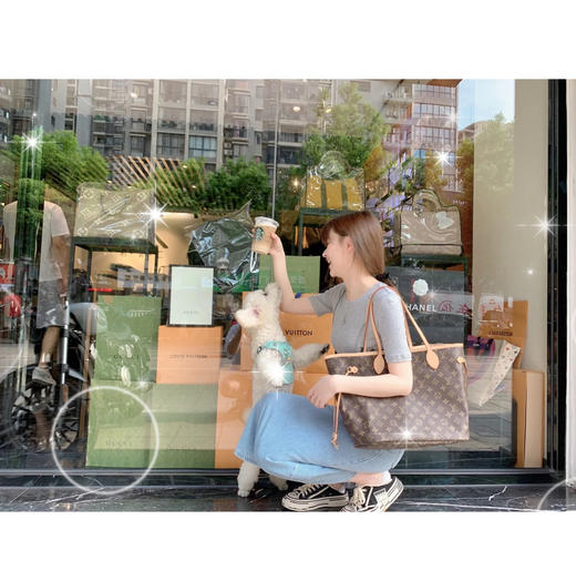 LV 经典购物袋never full-老花杏色内里，原单，对花对版，轻松乱真无压力 商品图3