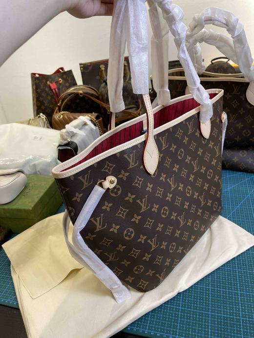 LV 经典购物袋never full-老花红色内里，原单，对花对版，轻松乱真无压力 商品图6