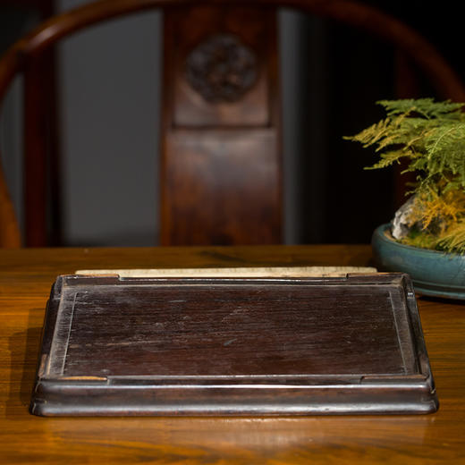 清代 红木素工文房盘 商品图4