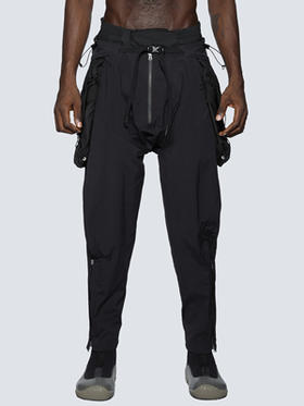 HAMCUS/SRC-#2/Disassemble double cargo pants/BK