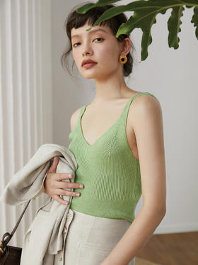 HeyDress法式V领吊带女夏季性感短款针织背心复古外穿内搭时尚百搭小吊带