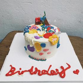 #撞色#复古蛋糕