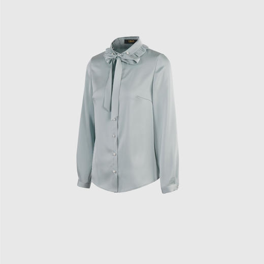 木耳边飘带可拆两用衬衣 商品图1