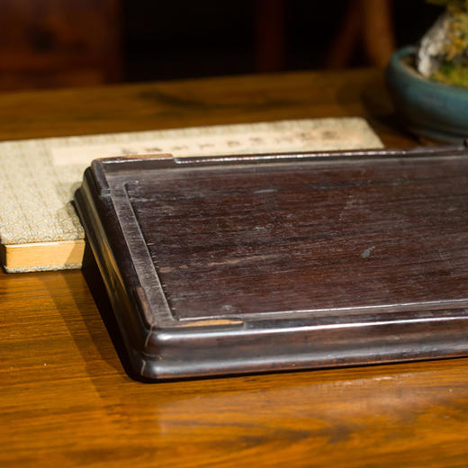 清代 红木素工文房盘 商品图3