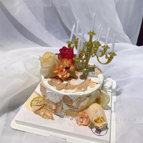 #秋天的落叶#烛台款奶油蛋糕