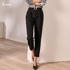 剩S/M/L/XL 米思阳2025早秋新款黑色时尚百搭直筒裤高腰显瘦九分休闲裤女0069 商品缩略图0