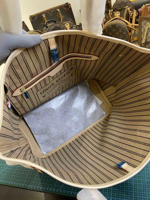 LV 经典购物袋never full-老花杏色内里，原单，对花对版，轻松乱真无压力 商品图7