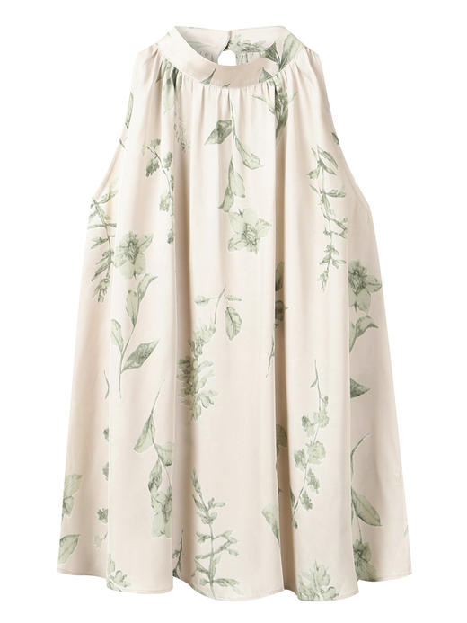 HeyDress烟雨挂脖吊带背心女夏削肩印花外穿无袖小衫法式复古性感内搭上衣 商品图4