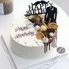 【生日蛋糕】白底巧克力半淋面款 商品缩略图0