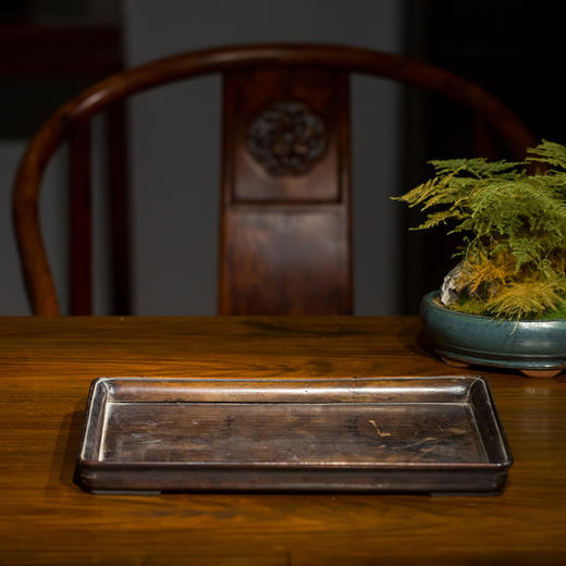 清代 红木素工文房盘 商品图0