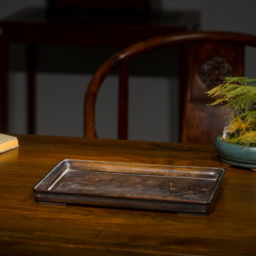 清代 红木素工文房盘 商品图1