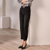 剩S/M/L/XL 米思阳2025早秋新款黑色时尚百搭直筒裤高腰显瘦九分休闲裤女0069 商品缩略图3