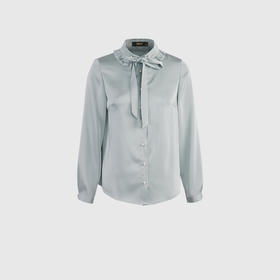 木耳边飘带可拆两用衬衣