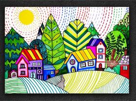 6-8岁《诗情画意的小村庄》春天/春季【自动发货：下单后，点击手机短信中收到的链接，即可获取文件下载的链接；如有任何问题，可添加客服微信hm33268获得帮助】
