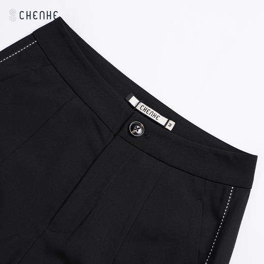 M1L3臣禾【开叉喇叭裤】设计感显瘦通勤百搭职业范儿黑色长裤9212060876 商品图5
