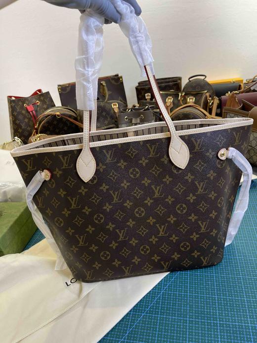 LV 经典购物袋never full-老花杏色内里，原单，对花对版，轻松乱真无压力 商品图5