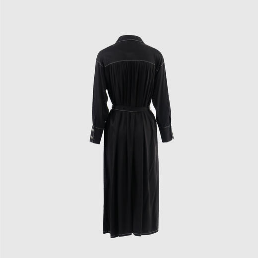 法式长袖高端名媛气质显瘦赫本风长裙(附腰带） 商品图3