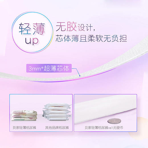 贝亲新款轻透型纸尿裤NB/S/M/L/XL 婴儿拉拉裤超薄L/XL/XXL 商品图2