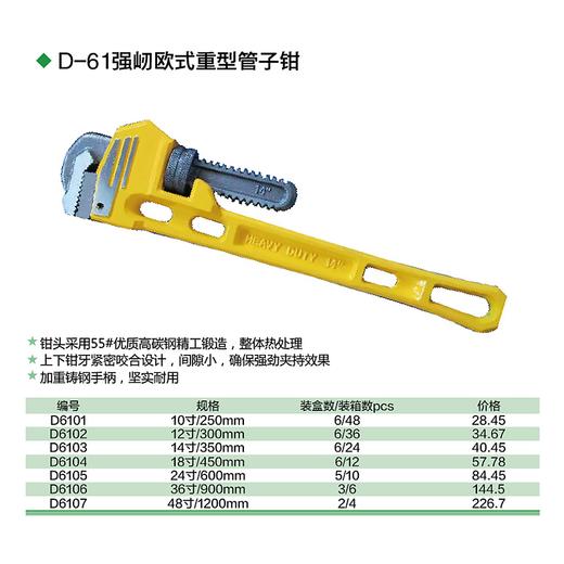 欧式重型管子钳 商品图1