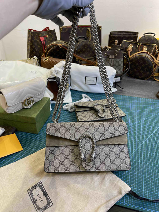 Gucci酒神包25厘米，绝美钻扣，尺寸不大不小刚刚好，实用又好看，可以放各种大手机，ding级原单 商品图3