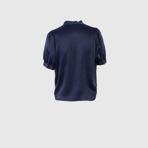 斜抄领借肩泡泡袖气质上衣 商品图3