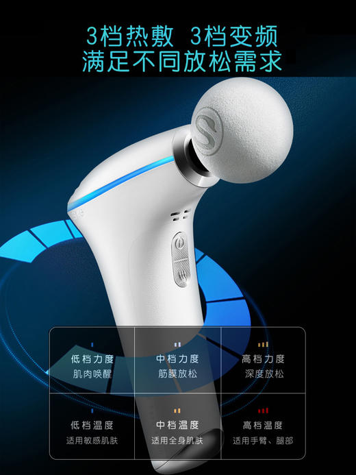 skg筋膜枪迷你款颈膜枪女旗舰店小型健身放松器热敷肌肉按摩枪F5 商品图1