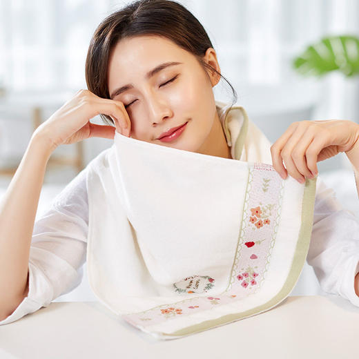 洁丽雅纯棉毛巾 舒适全棉加大加厚吸水柔软洁洗脸面巾 两条礼盒装#官方正品 商品图3