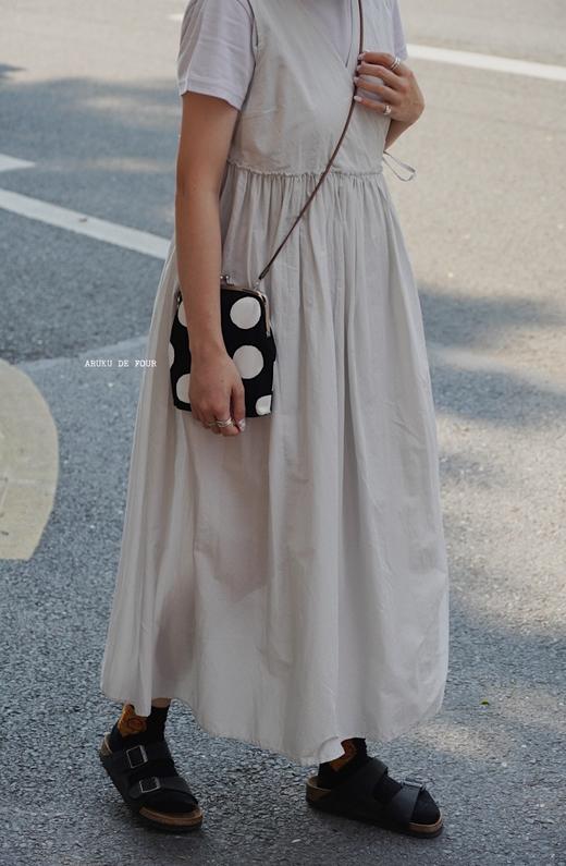 FRANCESCA浅灰/白/黑背心绑带裙 商品图10