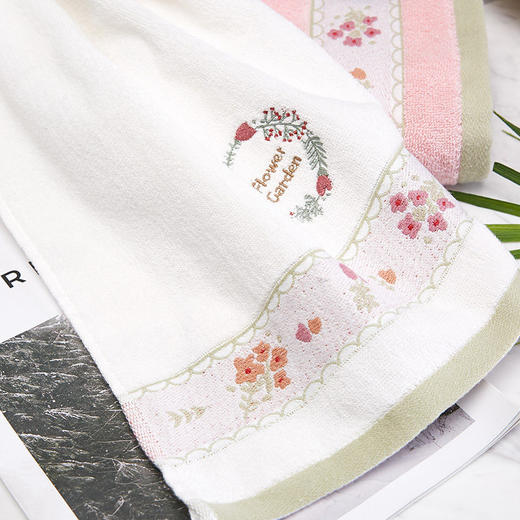 洁丽雅纯棉毛巾 舒适全棉加大加厚吸水柔软洁洗脸面巾 两条礼盒装#官方正品 商品图4