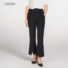 M1L3臣禾【开叉喇叭裤】设计感显瘦通勤百搭职业范儿黑色长裤9212060876 商品缩略图0