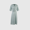 腰部装饰包扣简约V领连衣裙 商品缩略图0