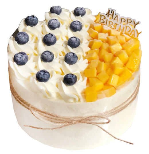 NO.280 ｜芒果&蓝莓拼 ｜动物奶油蛋糕 商品图0