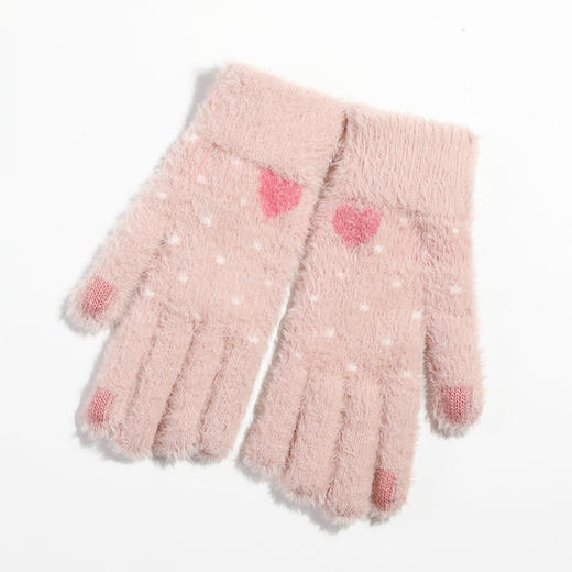 【手套】冬季针织毛绒手套女士韩版腕口锁温户外保暖加绒加厚 商品图2