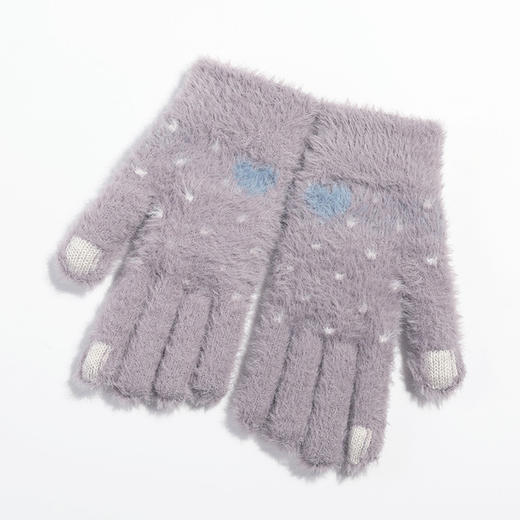 【手套】冬季针织毛绒手套女士韩版腕口锁温户外保暖加绒加厚 商品图0