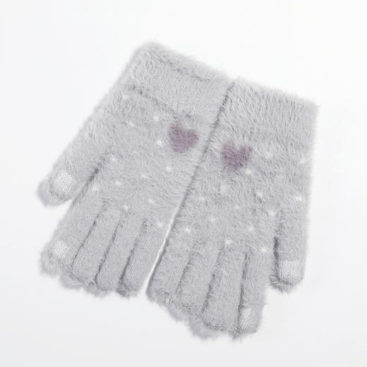 【手套】冬季针织毛绒手套女士韩版腕口锁温户外保暖加绒加厚 商品图1
