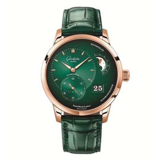 1F 锦华钟表 格拉苏蒂 偏心月相腕表 商品图0