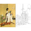 王美芳工笔传统仕女人物白描底稿-斗方小品册页-B015 商品缩略图0