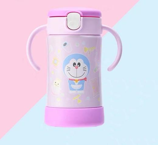 利其尔哆啦A梦不锈钢双柄吸管保温杯300ml 商品图3