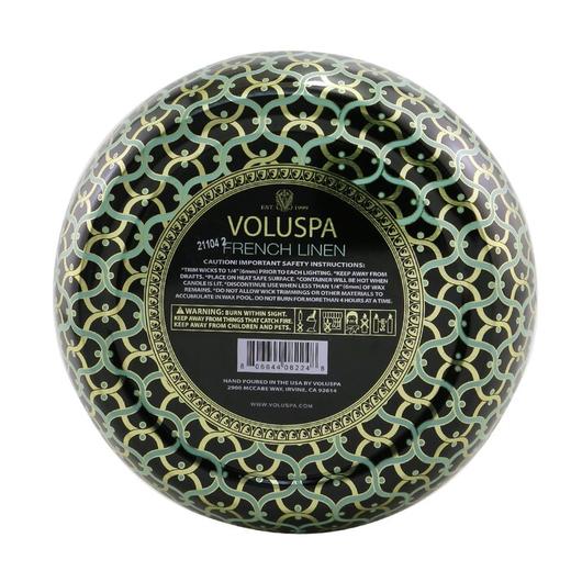 VOLUSPA - 三烛芯装饰罐香薰蜡烛 - 清新亚麻 商品图1