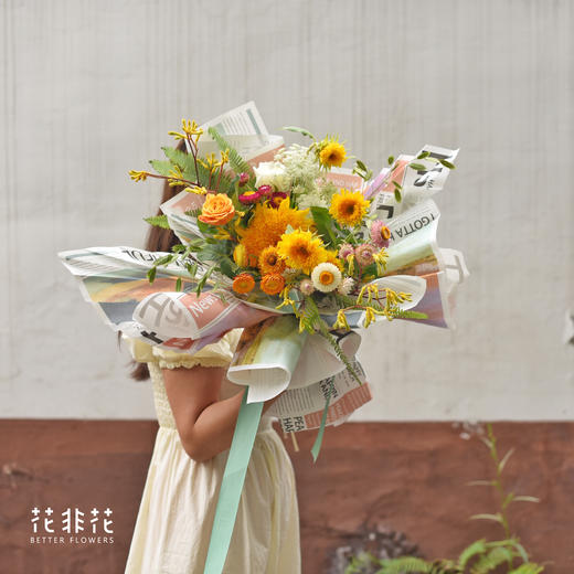 《泰迪熊》重瓣向日葵花束 商品图2