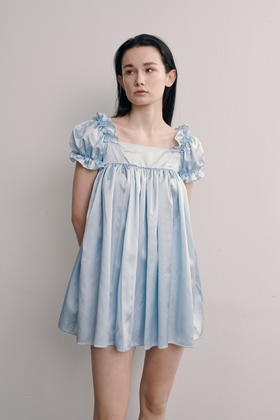 Silky baby-doll dress